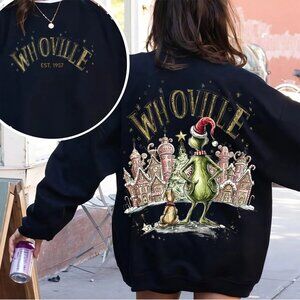 Two Sided Grinch Christmas Green Guy Stole Christmas Movie Sweatshirt 05